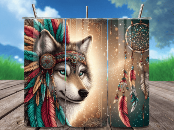 Boho Wolf Dream Catcher Tumbler Wrap: Unleashing Your Creative Spirit