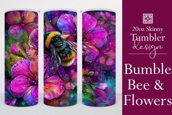 Bumble Bee Flowers 20oz Tumbler Wrap: A Fresh Take on Floral Design