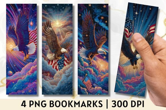 Celebrate with the Patriotic American Eagle July Bookmark