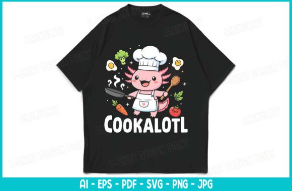 Cookalotl: A Kawaii Design for Foodie Merch