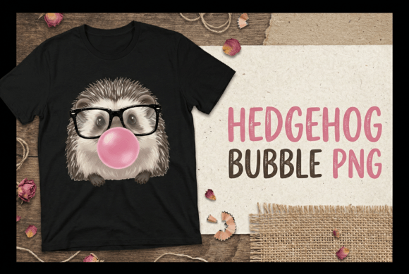 Cute Hedgehog Bubble Gum PNG: A Design Asset with Personality