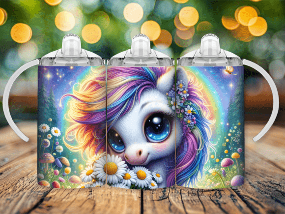 Daisy Unicorn Sippy Cup Kids Tumbler PNG: A Creative Asset for Modern Brands