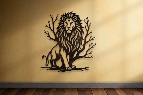 Laser Cut Lion Wall Art SVG: Bold Home Decor Statement