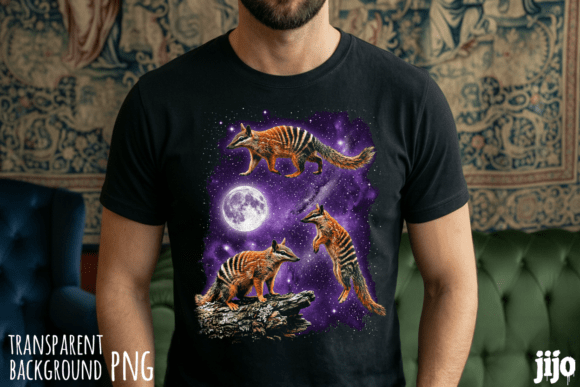 Numbat Moon Galaxy Nocturnal PNG: Cosmic Creature Design