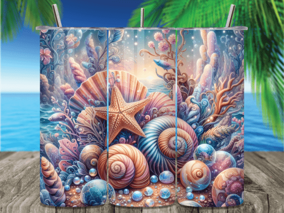 Pastel Seashell Pearls 20oz Tumbler Wrap: A Design Deep Dive