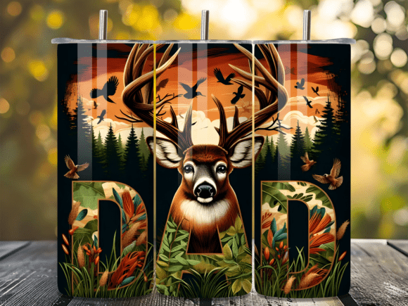 Rustic Deer Hunter Dad Tumbler Wrap: A Design for the Outdoorsman