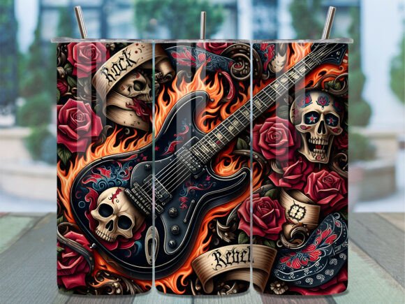 Vintage Guitar Roses Music Tumbler Wrap: A Designer's Deep Dive