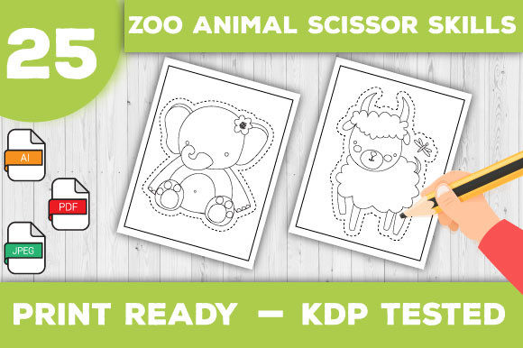 Zoo Animals Scissor Skills: A Creative Coloring Page Resource